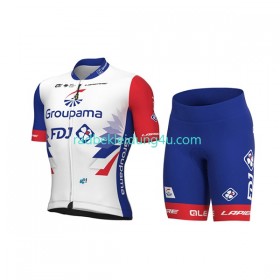 Set Fahrradtrikot + Radhose Kurze 2022 Groupama-FDJ Damen N001